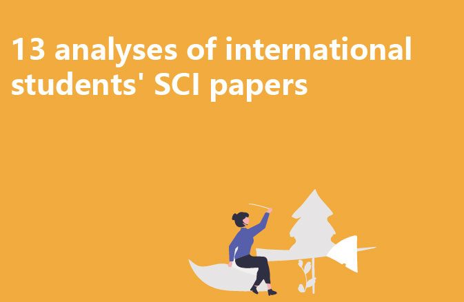 13 analyses of international students' SCI papers